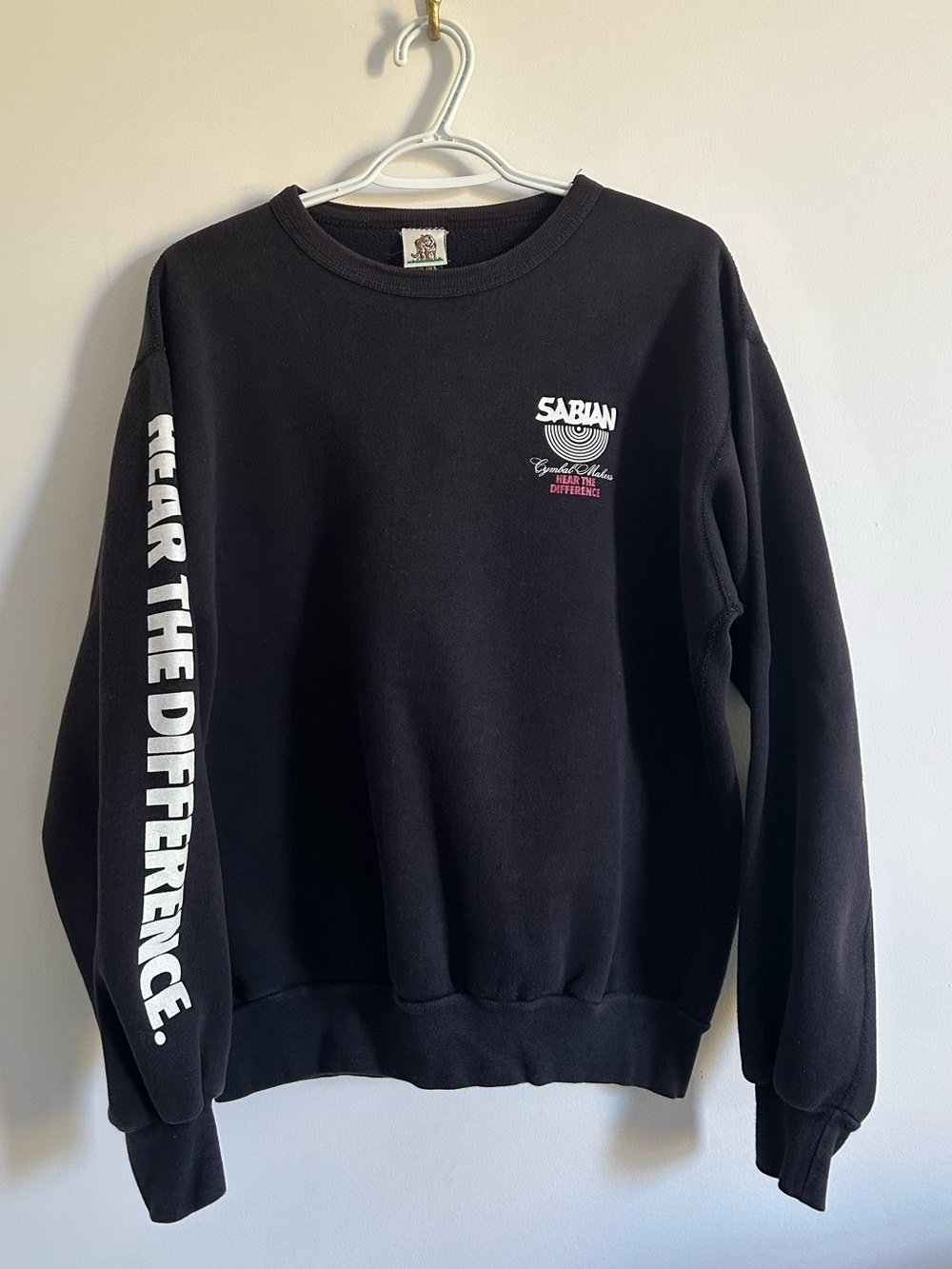 Vintage Sabian Cymbals Black Crewneck Sweatshirt